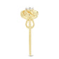 Goldplattierter Silberring mit weißem Diamant