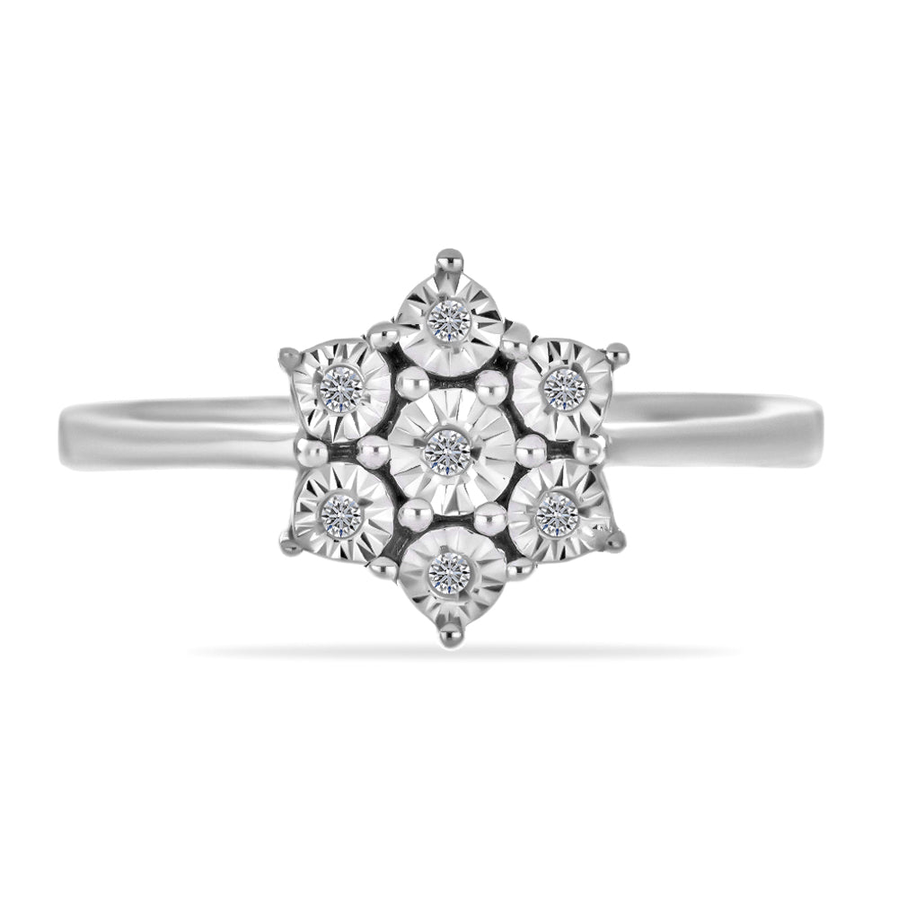 Silberring mit weißem Diamant