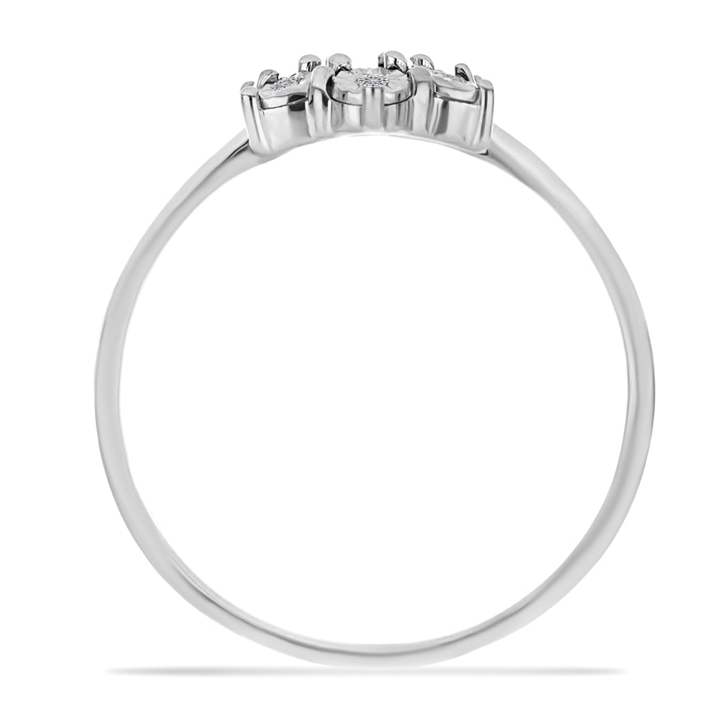 Silberring mit weißem Diamant 2 