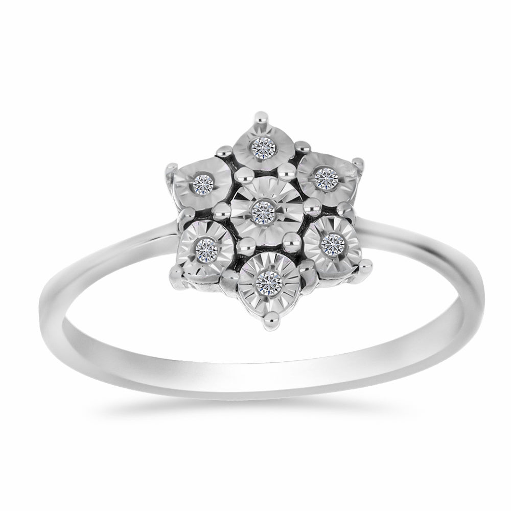 Silberring mit weißem Diamant