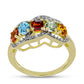 Goldplattierter Silberring mit regenbogenfarbenem Turmalin aus Pelmadulla und weißem Diamant