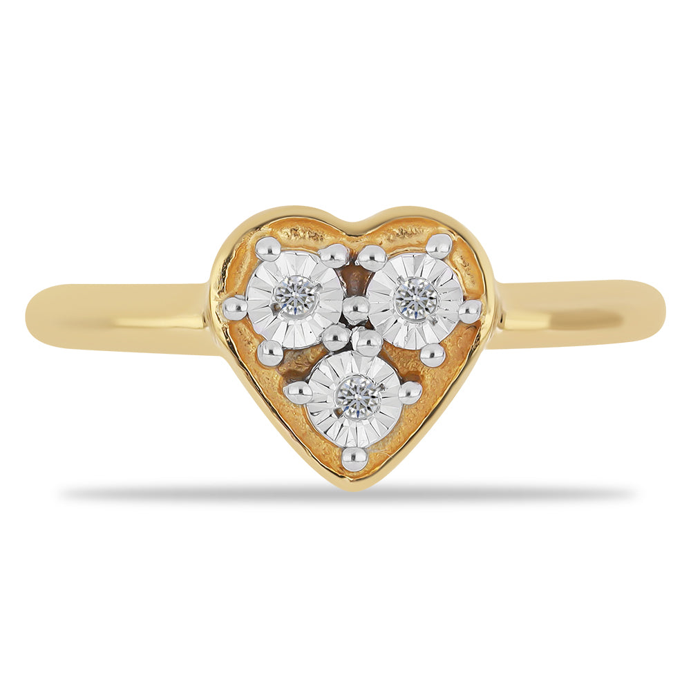 Goldplattierter Silberring mit weißem Diamant 1 
