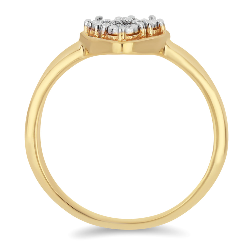 Goldplattierter Silberring mit weißem Diamant 2 
