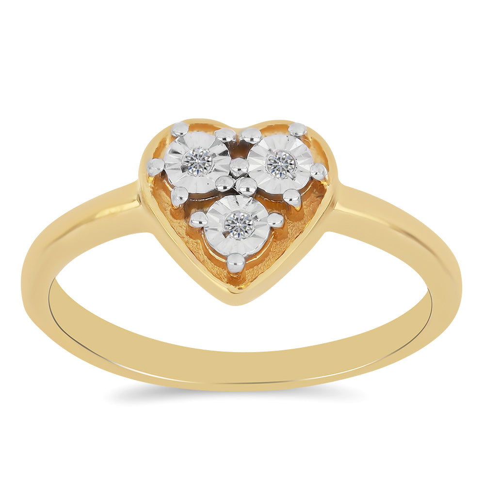 Goldplattierter Silberring mit weißem Diamant