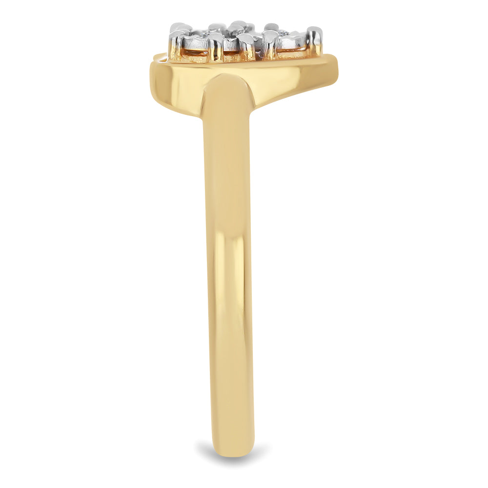 Goldplattierter Silberring mit weißem Diamant 4 