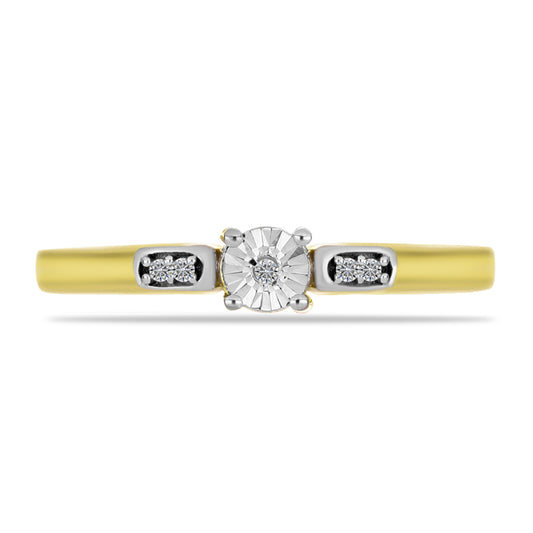 Goldplattierter Silberring mit weißem Diamant