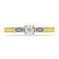 Goldplattierter Silberring mit weißem Diamant