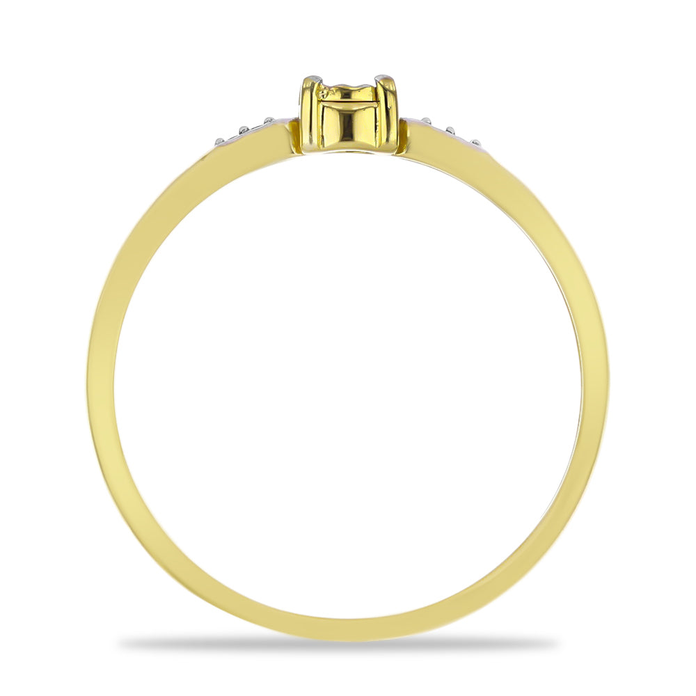 Goldplattierter Silberring mit weißem Diamant 2 