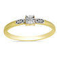 Goldplattierter Silberring mit weißem Diamant