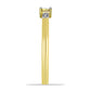 Goldplattierter Silberring mit weißem Diamant