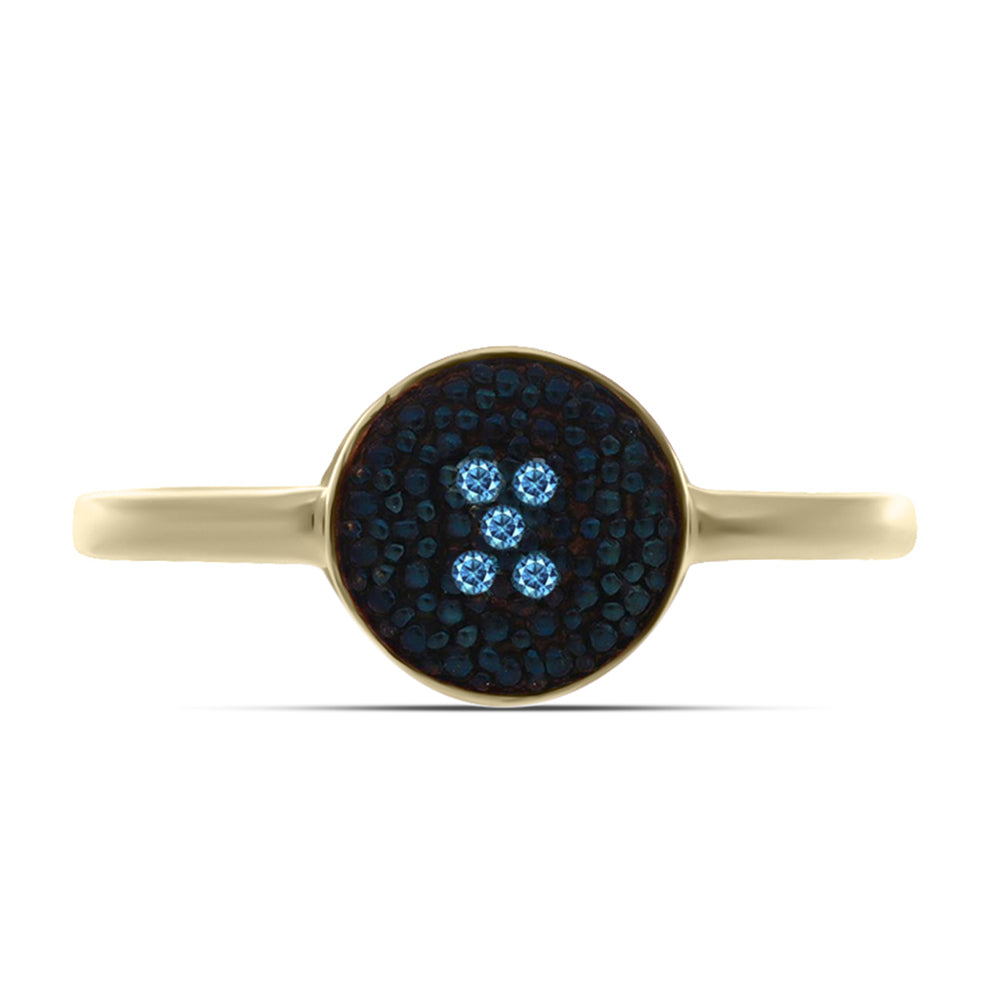 Goldplattierter Silberring mit weißem Diamant 1 