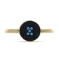 Goldplattierter Silberring mit weißem Diamant
