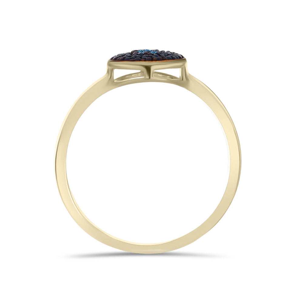 Goldplattierter Silberring mit weißem Diamant 2 