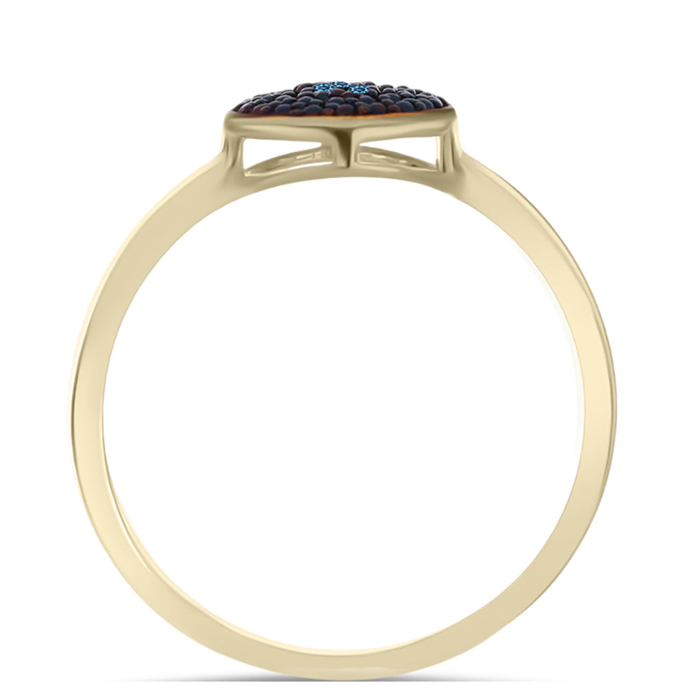 Goldplattierter Silberring mit weißem Diamant