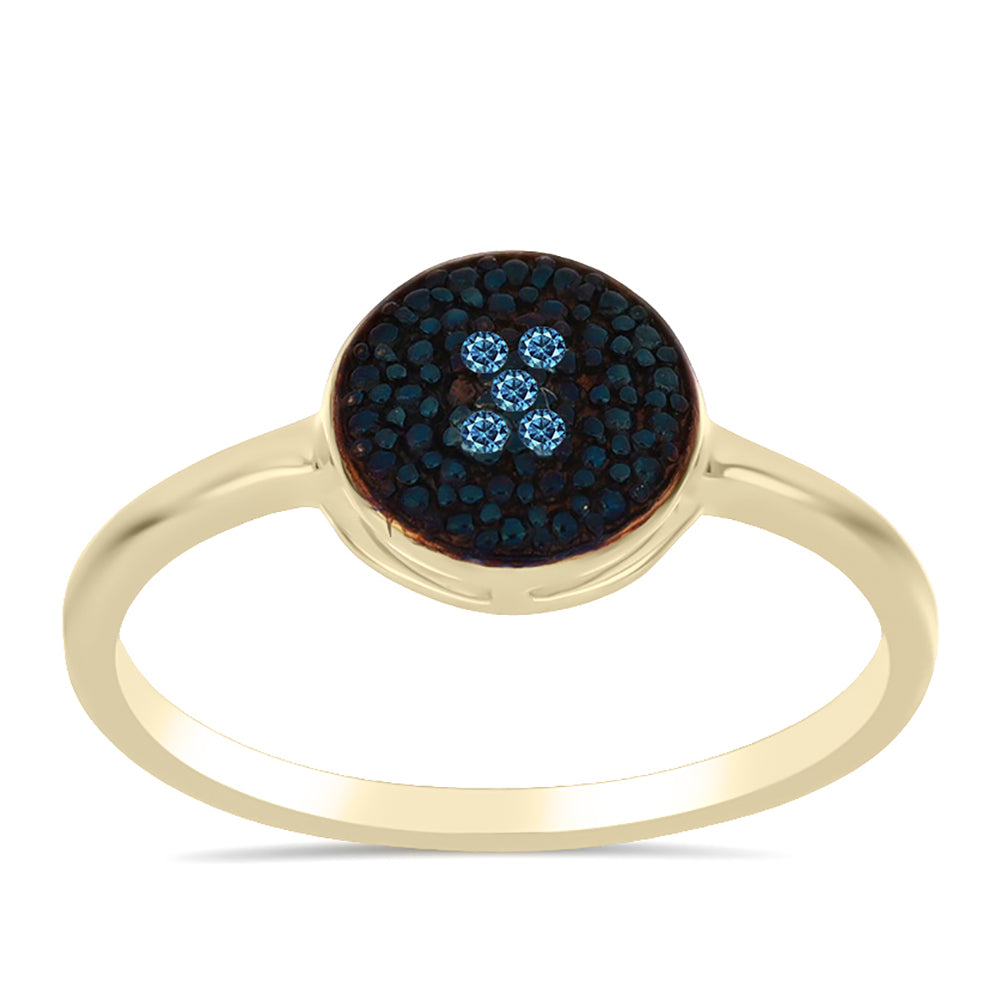 Goldplattierter Silberring mit weißem Diamant 7 