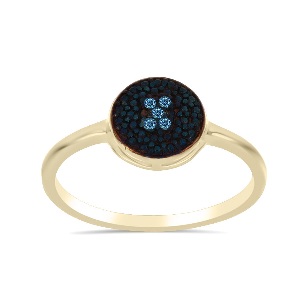 Goldplattierter Silberring mit weißem Diamant 3 