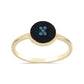 Goldplattierter Silberring mit weißem Diamant