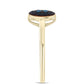 Goldplattierter Silberring mit weißem Diamant