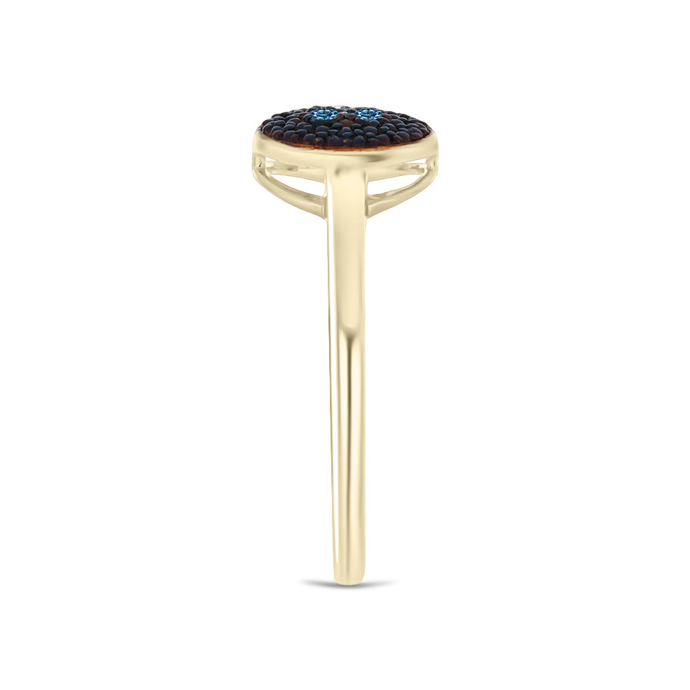 Goldplattierter Silberring mit weißem Diamant