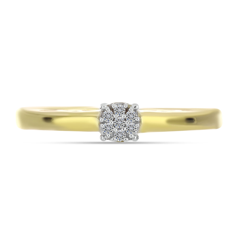 Goldplattierter Silberring mit weißem Diamant 1 