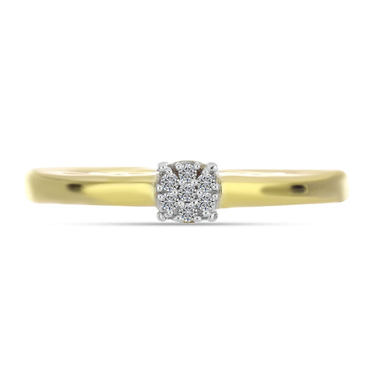 Goldplattierter Silberring mit weißem Diamant
