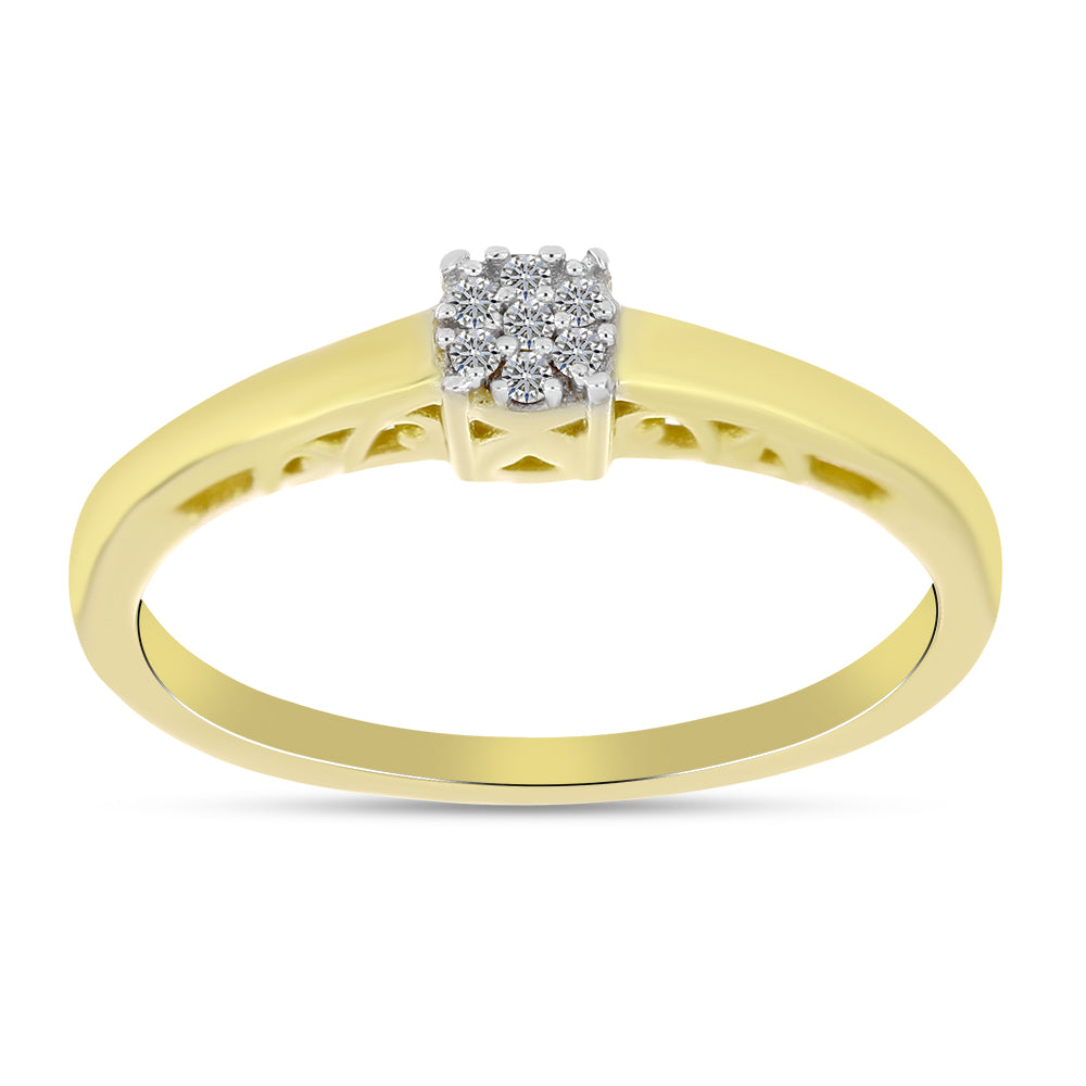 Goldplattierter Silberring mit weißem Diamant
