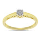 Goldplattierter Silberring mit weißem Diamant