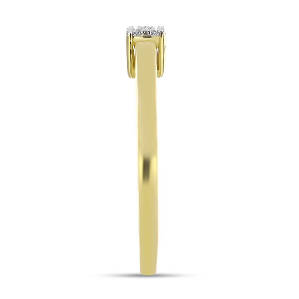 Goldplattierter Silberring mit weißem Diamant