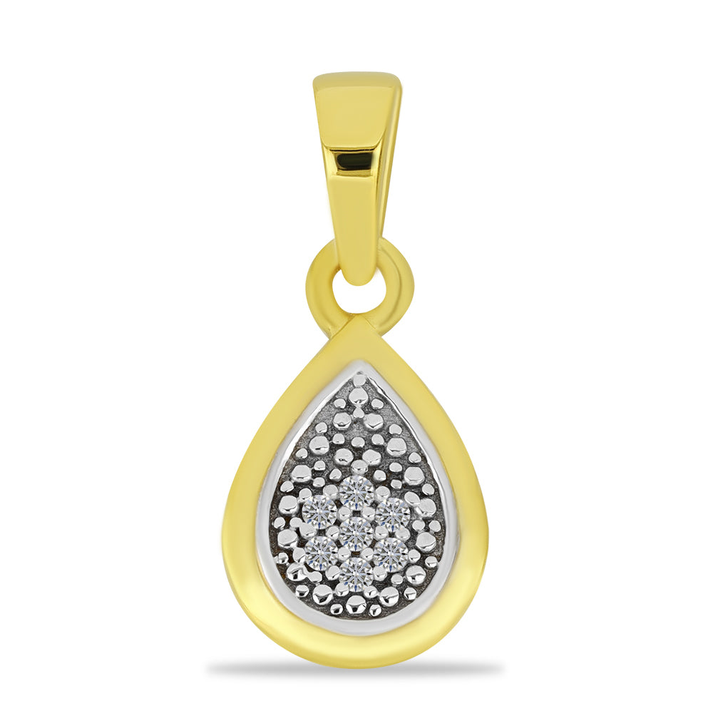 schmuckgarnitur aus Goldplattierte Silber mit weißem Diamant 1 
