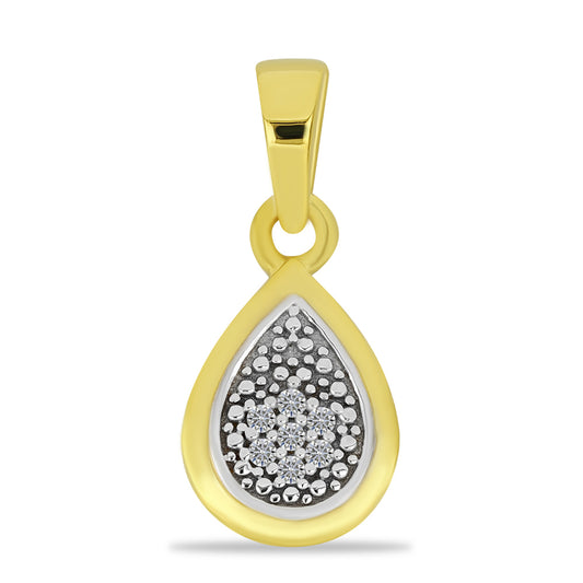 schmuckgarnitur aus Goldplattierte Silber mit weißem Diamant