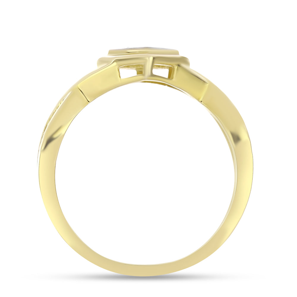 schmuckgarnitur aus Goldplattierte Silber mit weißem Diamant 4 