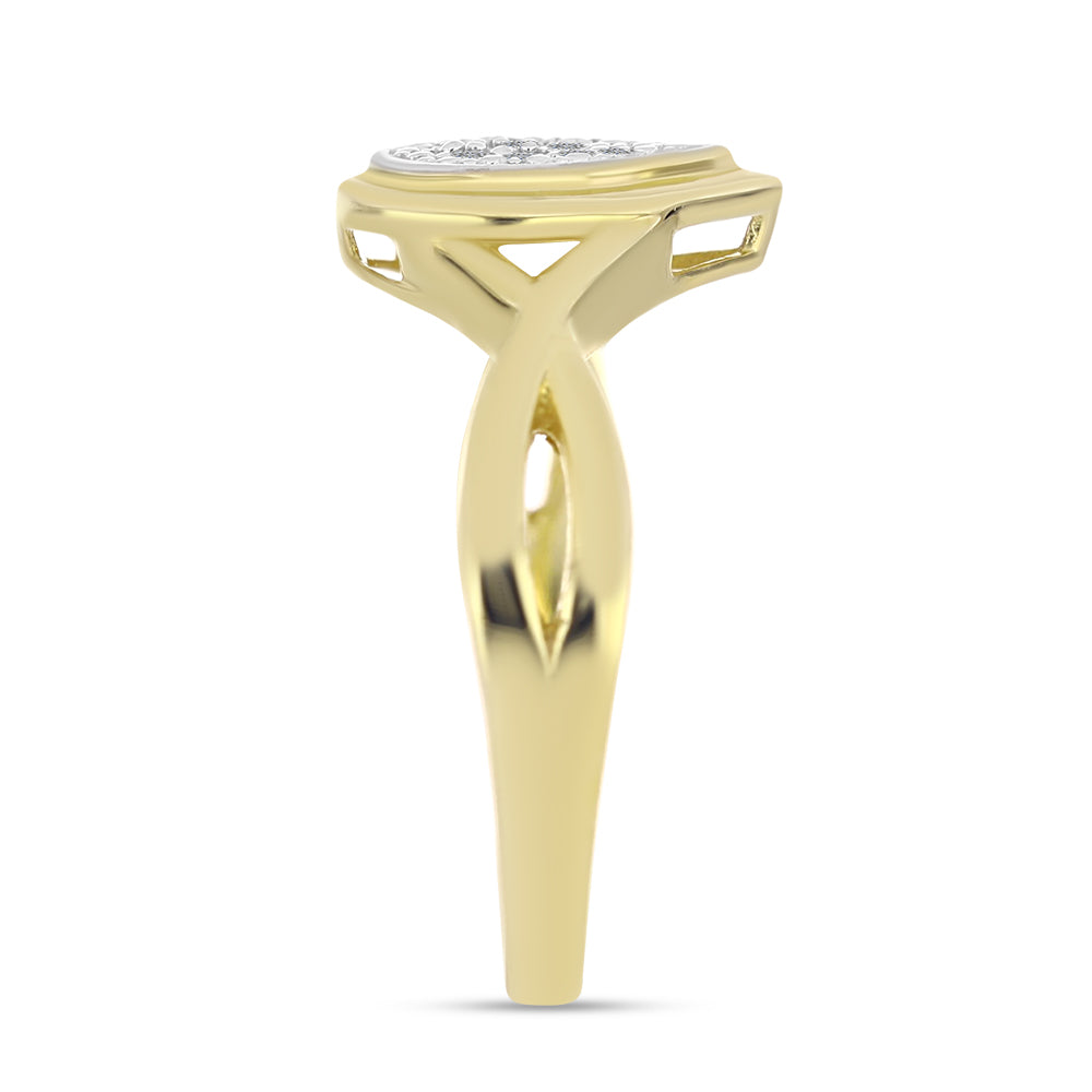 schmuckgarnitur aus Goldplattierte Silber mit weißem Diamant