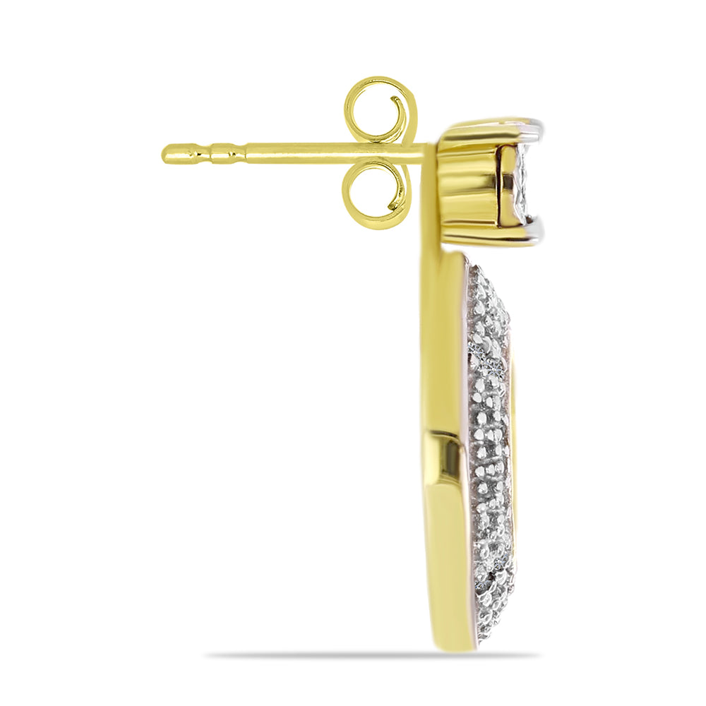Goldplattierte Silberohrringe mit weißem Diamant 2 
