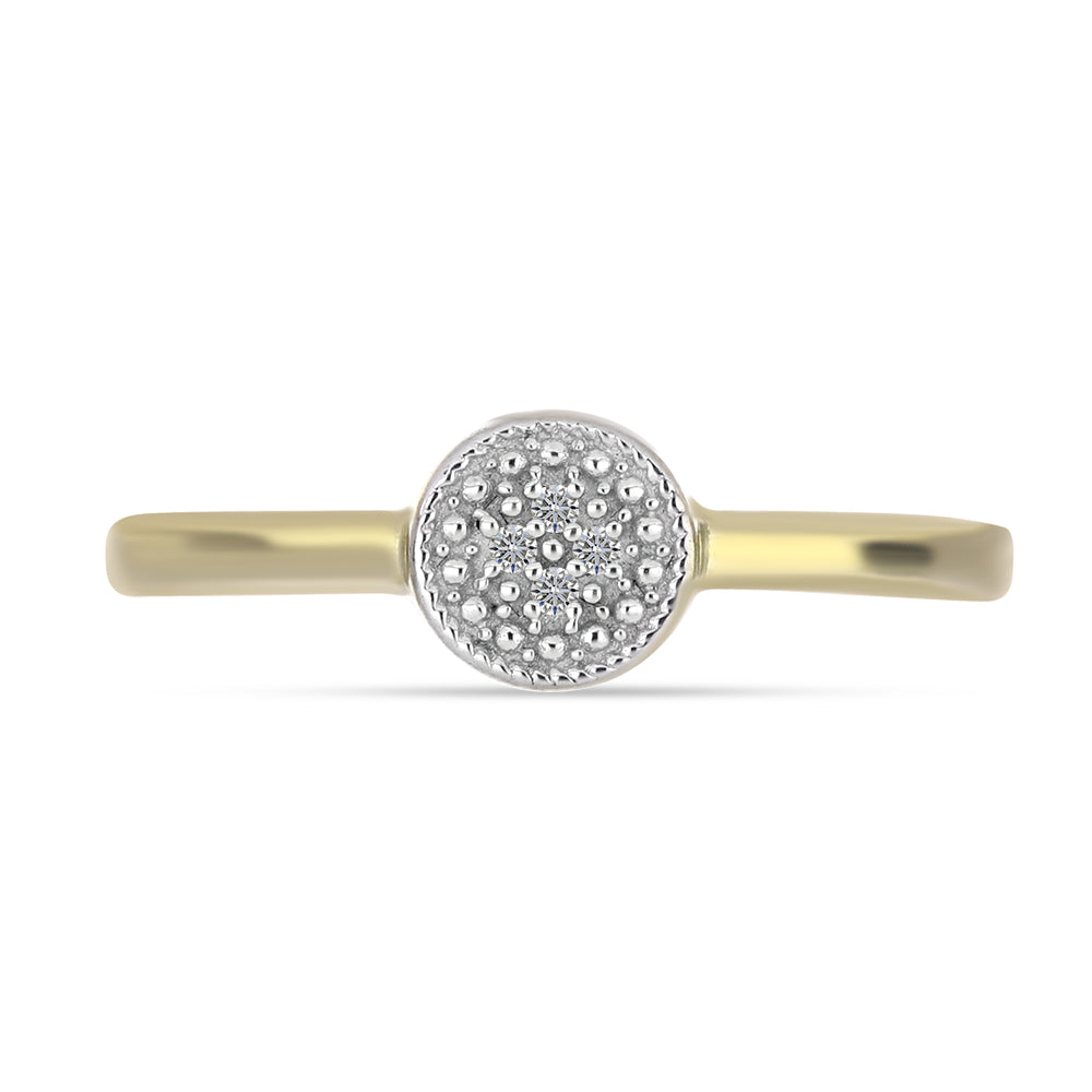 Goldplattierter Silberring mit weißem Diamant 1 