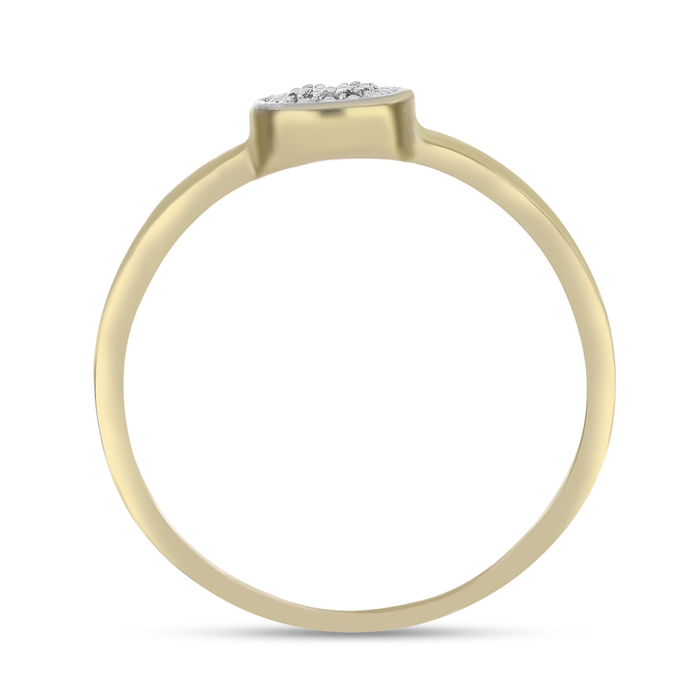 Goldplattierter Silberring mit weißem Diamant 2 