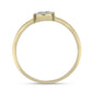 Goldplattierter Silberring mit weißem Diamant