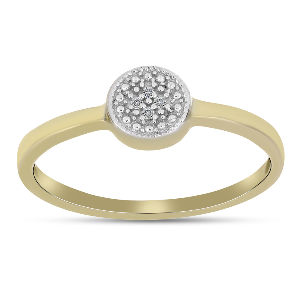 Goldplattierter Silberring mit weißem Diamant