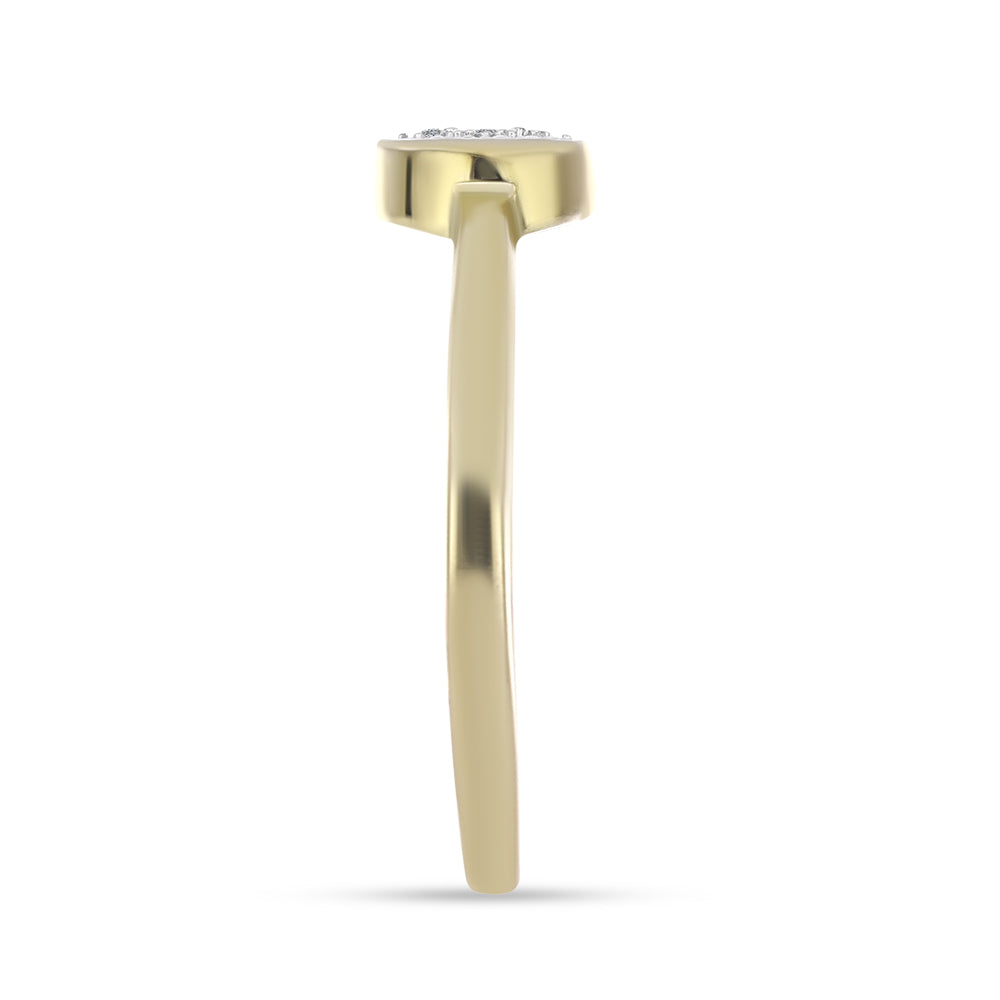Goldplattierter Silberring mit weißem Diamant 4 