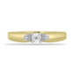 Goldplattierter Silberring mit weißem Diamant