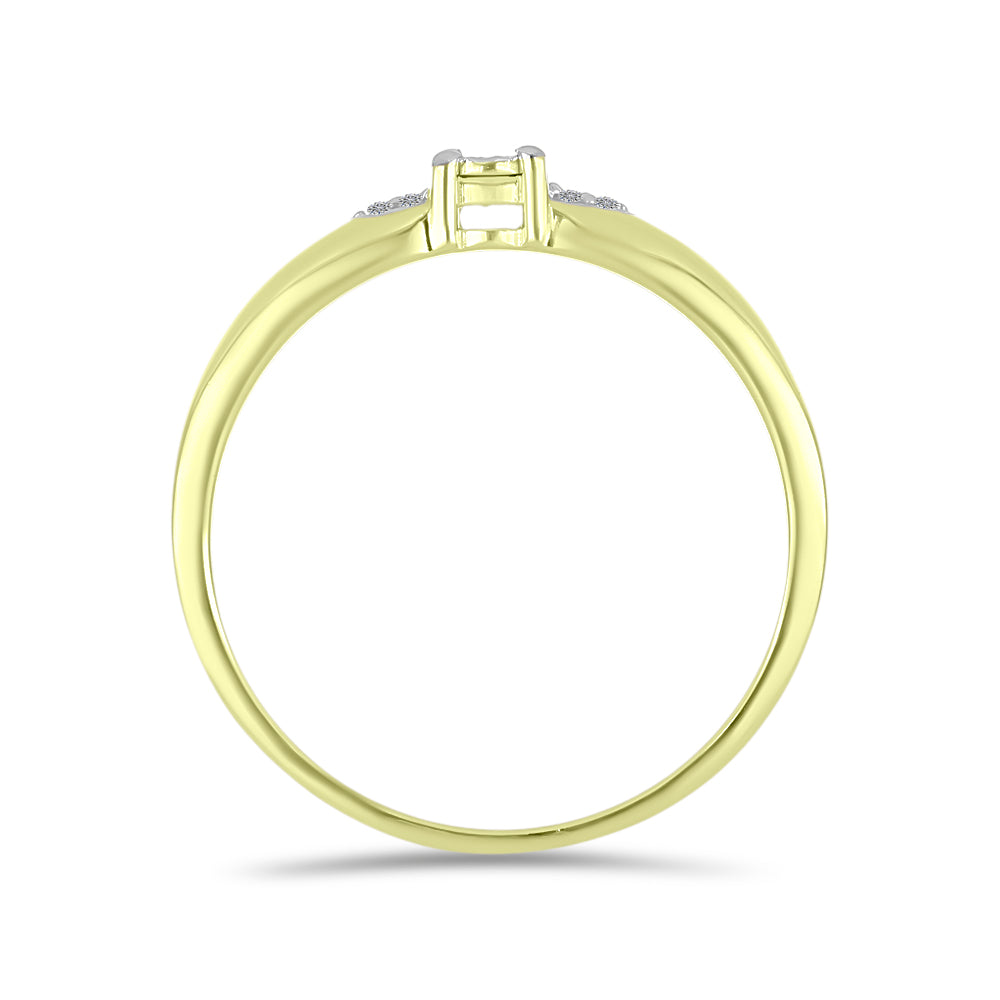 Goldplattierter Silberring mit weißem Diamant 2 