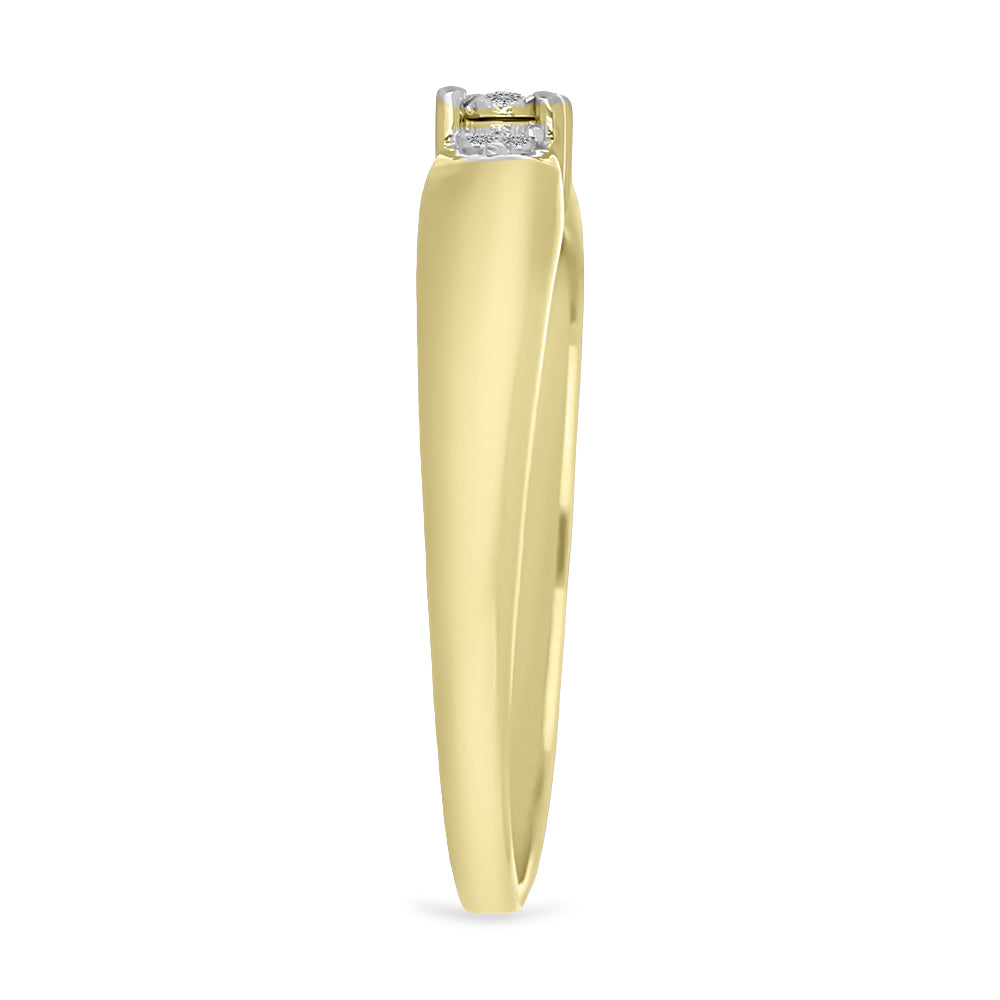 Goldplattierter Silberring mit weißem Diamant 4 