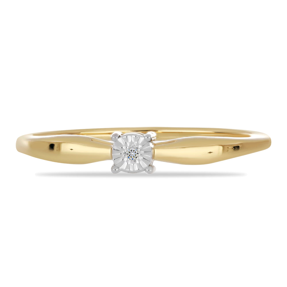 Goldplattierter Silberring mit weißem Diamant 1 