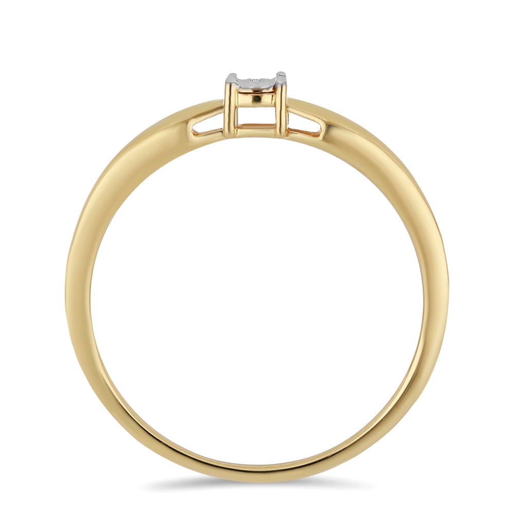 Goldplattierter Silberring mit weißem Diamant 2 