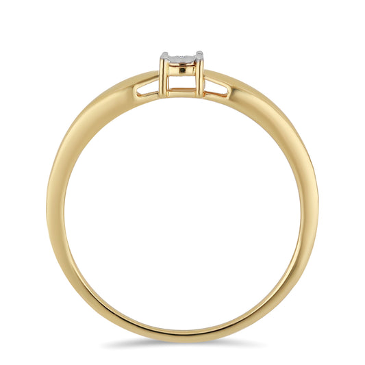 Goldplattierter Silberring mit weißem Diamant