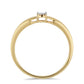 Goldplattierter Silberring mit weißem Diamant