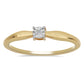 Goldplattierter Silberring mit weißem Diamant