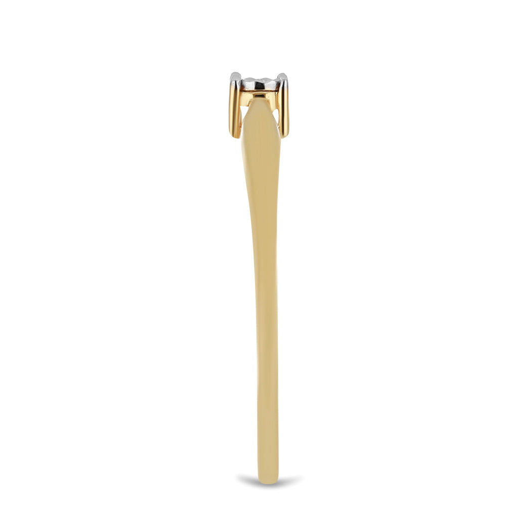 Goldplattierter Silberring mit weißem Diamant 4 