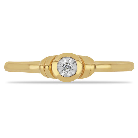 Goldplattierter Silberring mit weißem Diamant