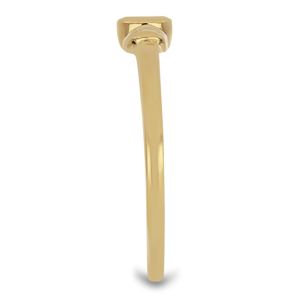 Goldplattierter Silberring mit weißem Diamant 4 