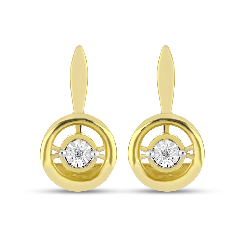 Goldplattierte Silberohrringe mit weißem Diamant